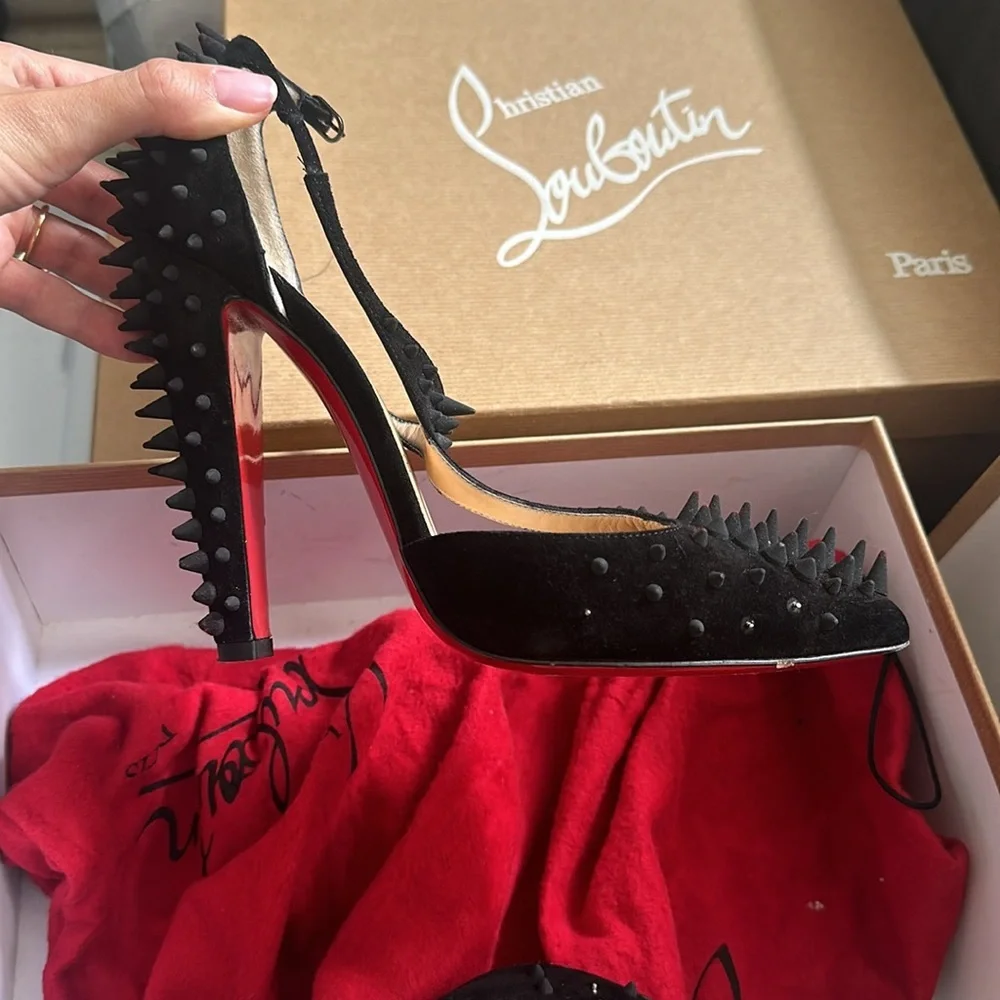 Spiked Louboutin heels sz 38 - Picture 9 of 14